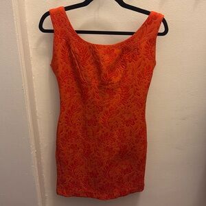 What Comes Around Goes Around for Anthropologie orange brocade 60’s retro
